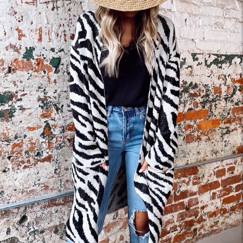 Zebra Lightweight Spring Cardigan